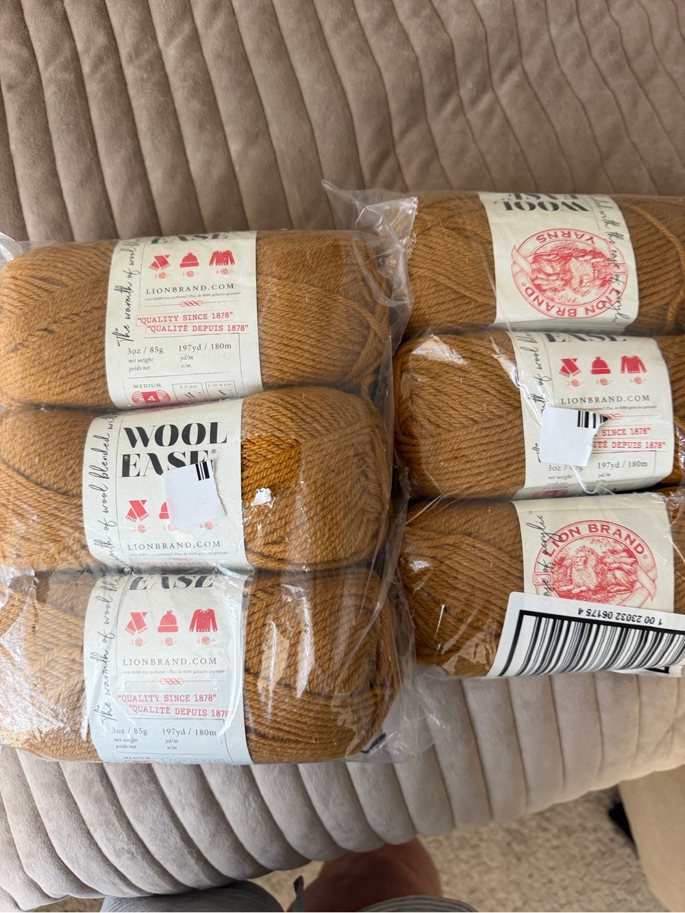 Wool-Ease Yarn in Mustard (Gold) - 6 Skeins